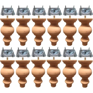 Vera Hediyelik Eşya 12'li Ahşap Koltuk-Baza-Sehpa-Mobilya Ayağı- Uzunluk: 15 cm Çap: 7.5 cm -12'li Set 3301000000410