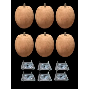 Vera Hediyelik Eşya 6'lı Ahşap Gürgen Koltuk Ayağı / Uzunluk : 8 cm / Çap : 7.5 cm 6'lı Set 3301000000406