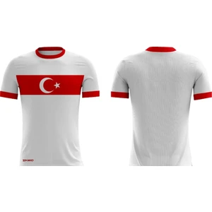 Futbol Forması Tek Üst Beyaz Kırmızı halısaha forması