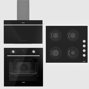 Fryart Lüx Cam Ankastre Set Siyah (Uad 6011 SA3DHD & Uaf 6011D Scpet & Uao 6040W0 Scy Csr1)