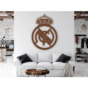 LandiWork Real Madrid Logolu Duvar Tablosu, Real Madrid Ahşap Duvar Dekorasyonu