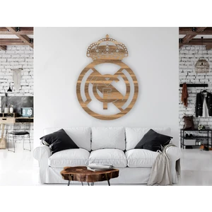 LandiWork Real Madrid Logolu Duvar Tablosu, Real Madrid Ahşap Duvar Dekorasyonu