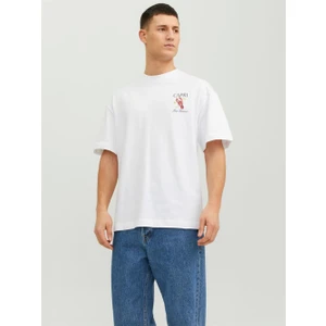 Jack & Jones Jormontecarlo Watercolor Tee Ss Crew Sn Beyaz Erkek T-shirt 12241610-Brigh
