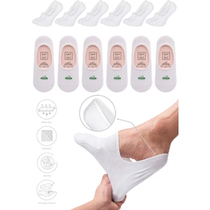 Bambu Kadın Babet Çorap Dikişsiz Görünmez Kaydırmaz Topuk Silikonlu Premium 6'lı Paket