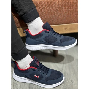 Erkek Spor Hafif Anorak Lacivert Kırmızı Yazlık Sneaker
