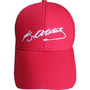 Kırmızı Atatürk Şapka Unisex Atatürk Nakışlı Kırmızı Şapka