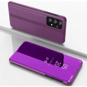 Samsung Galaxy A73 Için 5g Pu Deri Akıllı Görünüm Pencere Kılıfı Elektroplat Tam Vücut Koruma Stand Flip Ayna Telefon Kapağı (Yurt Dışından)