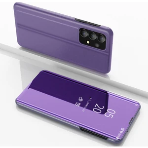 Samsung Galaxy A73 Için 5g Pu Deri Akıllı Görünüm Pencere Kılıfı Elektroplat Tam Vücut Koruma Stand Flip Ayna Telefon Kapağı (Yurt Dışından)