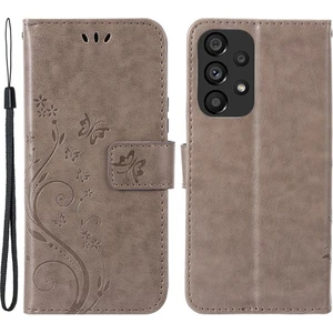 Samsung Galaxy A73 Için 5g Kelebek Çiçeği Baskılı Cüzdan Telefon Kılıfı Pu Deri Folio Flip Kapak Stand/kayış (Yurt Dışından)
