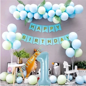 Çıtı Pıtı Store Lüks Mavi 1 Yaş Balon Set