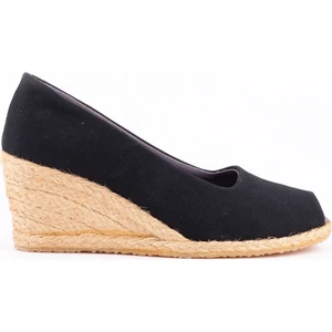 Star Tombis Burnu Açık Dolgu Topuk Kadın Keten Hasır Ayakkabı