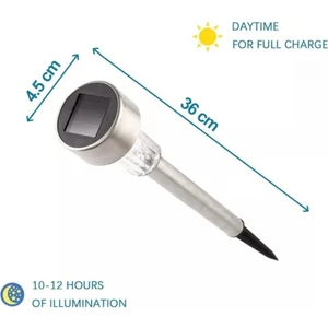Gün Işığı  Led Solar Güneş Enerjili Bahçe Lambası 1 Li Metal Gövdeli