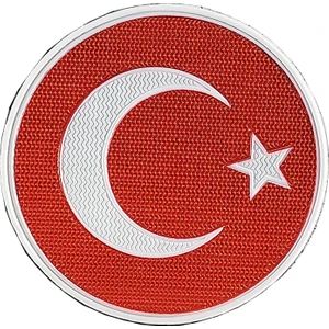 3 Boyutlu Yuvarlak Türk Bayrağı