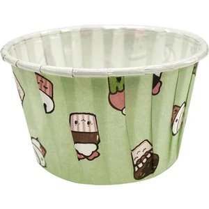 Kağıt Muffin Kek Kapsülü Dondurma Desenli Mint Yeşili 50'li