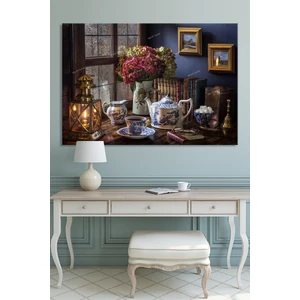 Morfil Sanat Atölyesi Çay Keyfi Mutluluk Çayı Dekoratif Cafelere Kafelere Özel Dekoratif  Kanvas Tablo