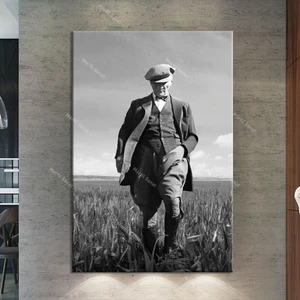 Morfil Sanat Atölyesi Atatürk Kanvas Tablo Dev Boy Yağlıboya Görünümlü