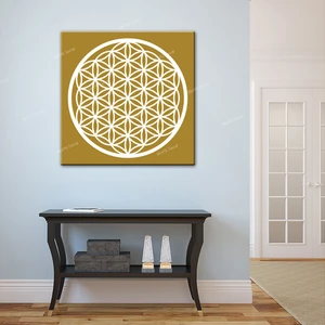 Morfil Sanat Atölyesi Yaşam Çiçeği Kutsal Geometri Sri Yantra Kanvas Tablo