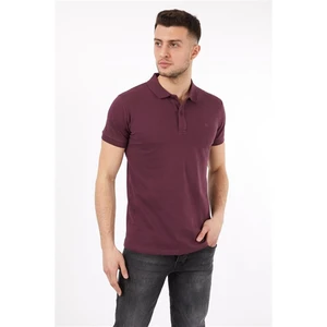 Mürdüm Renk Polo Yaka Erkek Tişört