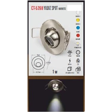 Cata Ct 5268 1.5 W Yıldız LED Spot Hareketli Günışığı 3200K Fiyatı
