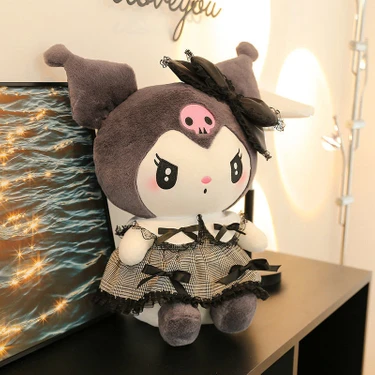 Beautifyy 40 CM Koyu Kuromi Peluş Oyuncak - Siyah (Yurt