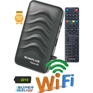 Sunplus Falcon Çanaklı-Çanaksız Wi-Fi Dahil Full Hd Sınırsız Sinema Paketli Uydu