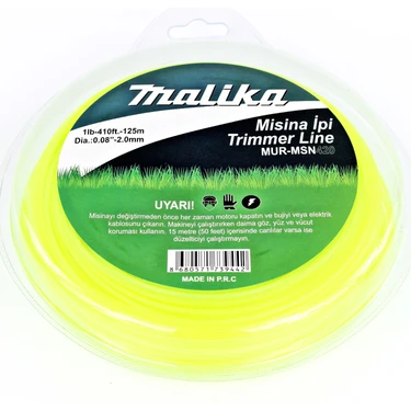 Malika Yuvarlak Misina / Tırpan / 2 mm / 125 Metre / Malika