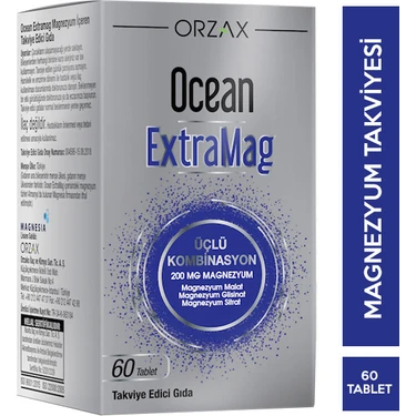 Orzax Ocean ExtraMag Üçlü Magnezyum Kombinasyonu 60