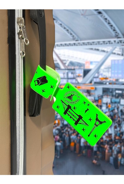 Gempo 10 Adet Neon Anti Kayıp Bavul Etiketliği Çanta Bagaj Askı Bavul Etiketi Valiz Etiketi Çanta Isimlik