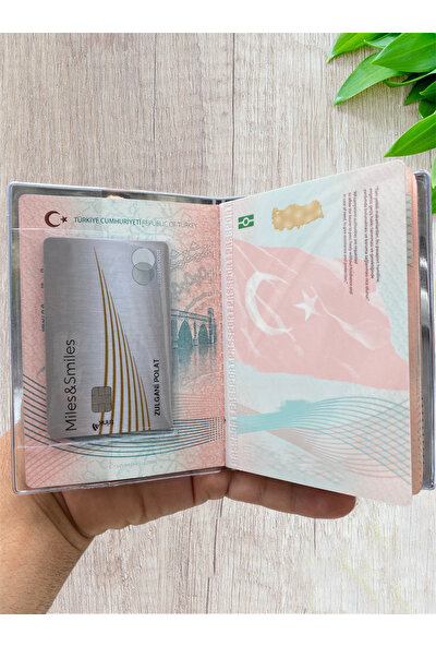Gempo Preminyum Şeffaf Desenli Pasaport Kabı Pasaport Kılıfı Lüks Pasaportluk