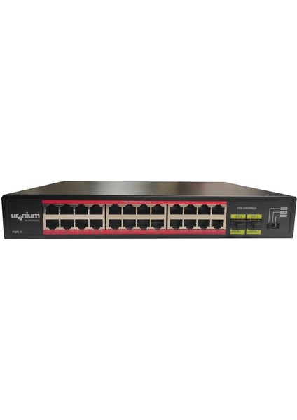 Uranıum POE-G2402SFP-300W 24 Port Gıgabıt+2xgb Sfp Uplınk Rackmount Poe Swıtch (Realtek Chıpset)