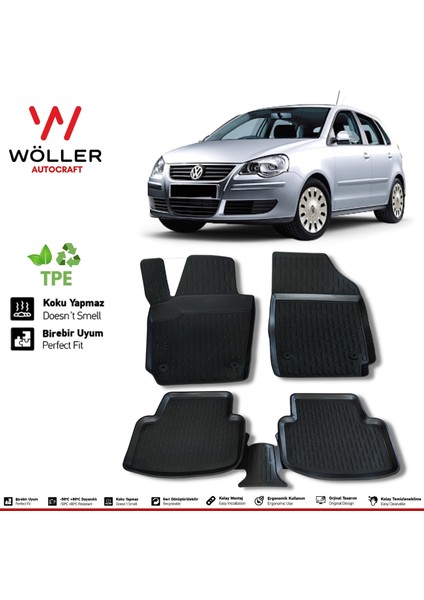 Volkswagen Polo Paspas 2002 2009 Arası 3D Havuzlu Wöller Paspas