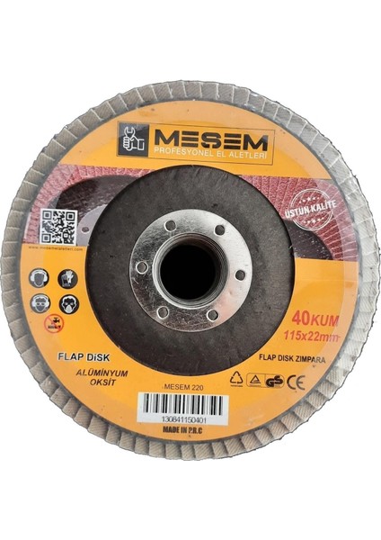 Flap Disk Zımpara 115 x 22MM x 60 Kum 10 Adet
