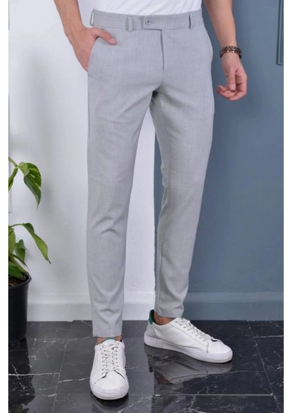 Erkek Açık Gri Italyan Kesim Slimfit Kumaş Pantolon fiyatları