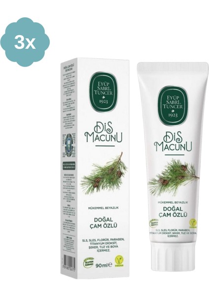 Doğal Çam Özlü Diş Macunu 90 ml x 3 Adet