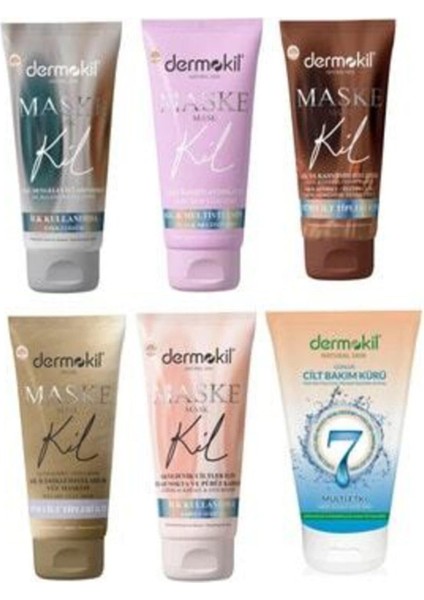 Kil Içerikli 75 ml Maske ve 7 Etkili Cilt Bakım Kürü 6 Lı Set