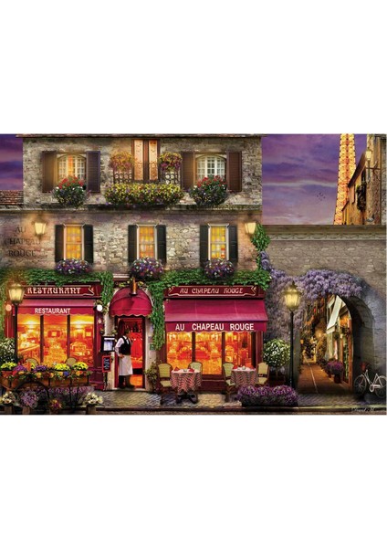 1000 Parça Puzzle : The Red Hat Restaurant Paris - David Maclean