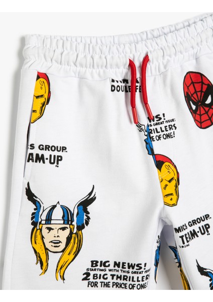 Avengers Şort Lisanslı Beli Bağlamalı Cepli Pamuklu modelleri