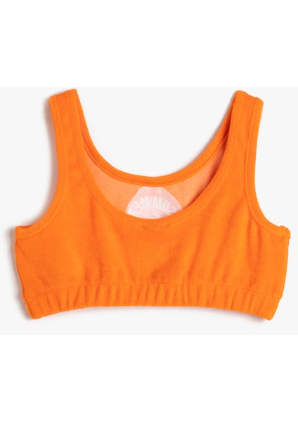 Crop Atlet Havlu Kumaş Yuvarlak Yaka Pamuklu fiyatları