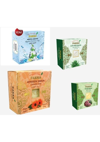 Natural 4 Lü Eko Sabun Seti (Menthol-Bıttım-Aloevera-Aynısefa)