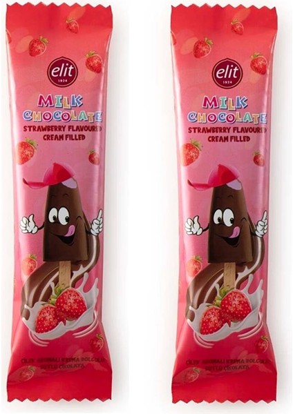 Dondurma Stix Çilek Sütlü Çikolata 30 gr 2 Adet