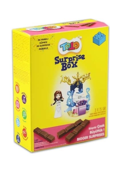 Parmak Çikolata Sürpriz Pembe Kutu 15 Gr. (1 Kutu)