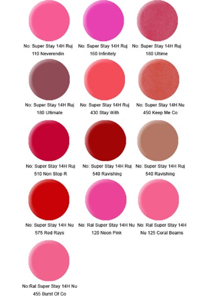 Uzun Süre Kalıcı Ruj - Super Stay 14H Lipstick 510 Non Stop Red 30098473 modelleri