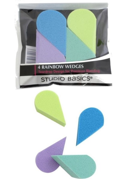 4 Rainbow Wedges Makyaj Süngeri