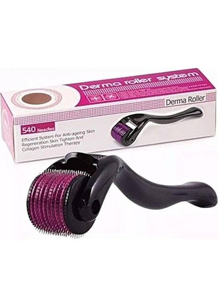 Dermaroller Titanyum Uçlu 540 Iğneli Derma Roller 1,0 Mm Iğne Cilt Yüz Vücut Yenileme Masaj Aleti