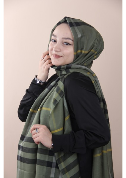 Kadın Ekose Haki Şal modelleri