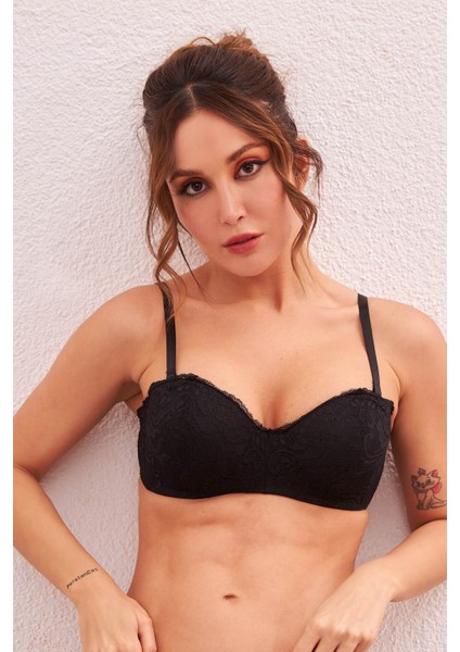 30007 Desteksiz Straplez Dantelli Sütyen