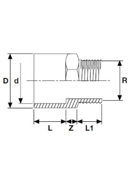 Pvc Dış Dişli Dıştan Yapıştırmalı Adaptör ( Uzun Tip Erkek Adaptör ) ( Ø 63 ) ( 1 Adet )
