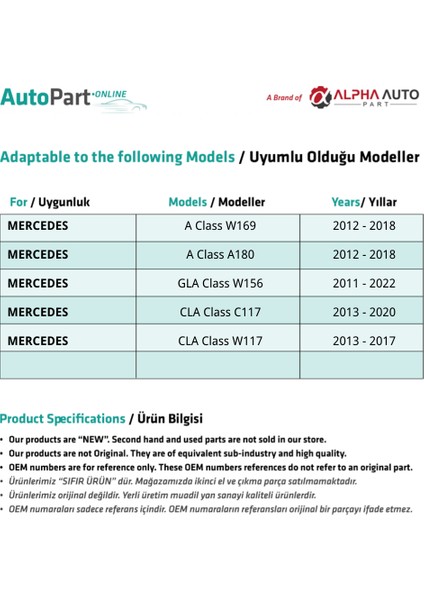 Mercedes Gla Class W156, X156 Için Panoramik Tavan Sunroof Uzun Kızak Tamir Seti Uzunluk:62.7 cm fiyatları
