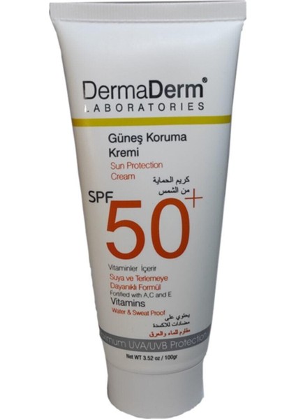 Güneş Koruma Kremi Spf 50+ Faktör Parabensiz Uva /Uvb Yüksek Koruma 100 Gr Dermaderm Güneş Kremi Spf