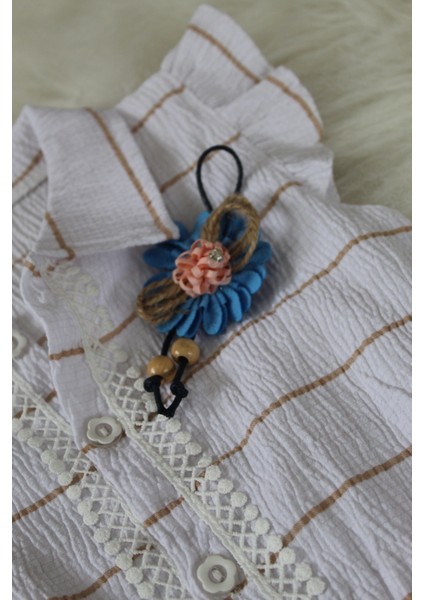 Kareli Desen Yakada Çiçek Detay Çocuk Gömlek